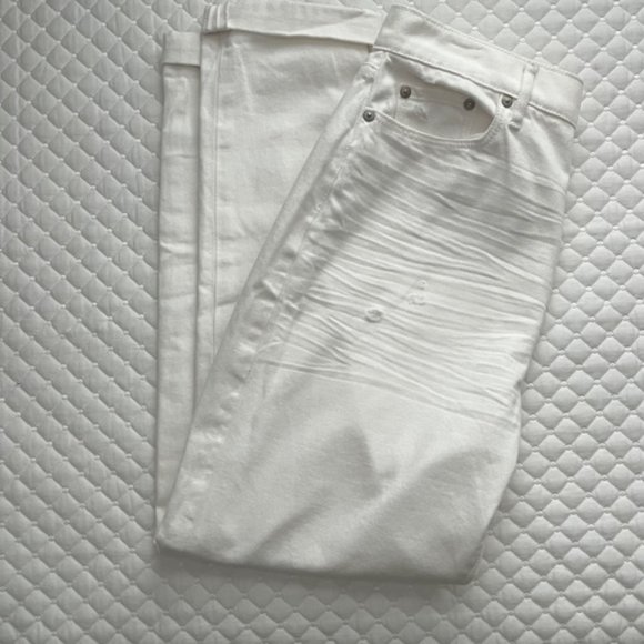 NWT LOFT White Distressed Jeans High Waisted Size 27/4 - Picture 2 of 8